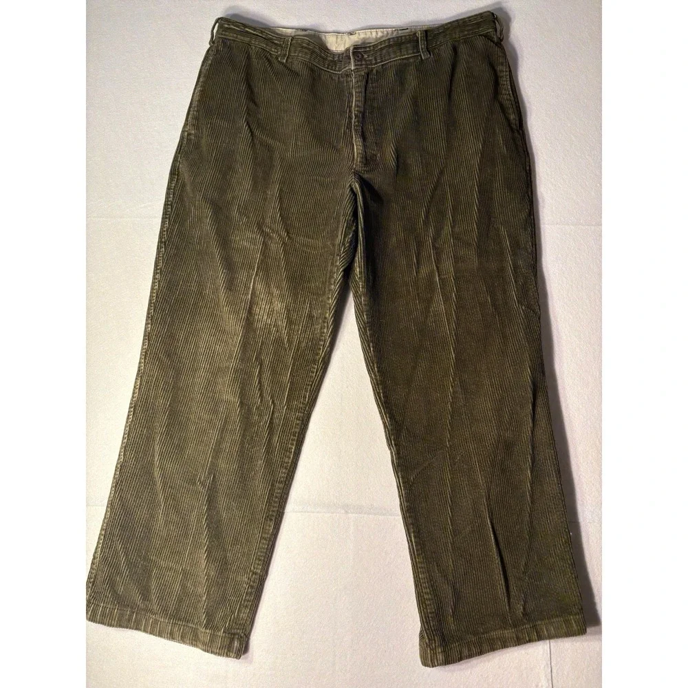 WOOLRICH 1547 Dark Loden Brown Corduroy Trousers Pants 40x30 cotton
